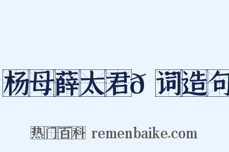 杨母薛太君𬨈词造句是什么意思的图片